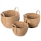 Vintiquewise Decorative Round Wicker Woven Rope Storage Blanket Basket with Braided Handles , PK 3 QI003835.3 - alternate 2
